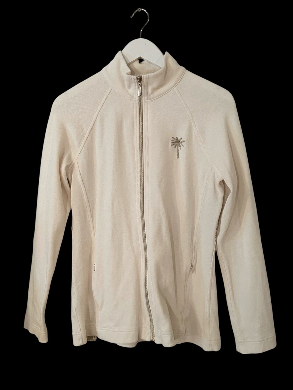 Tommy Bahama Women’s Size Small White Full Zip Long‎ Sleeve Cotton Jacket - Picture 3 of 13